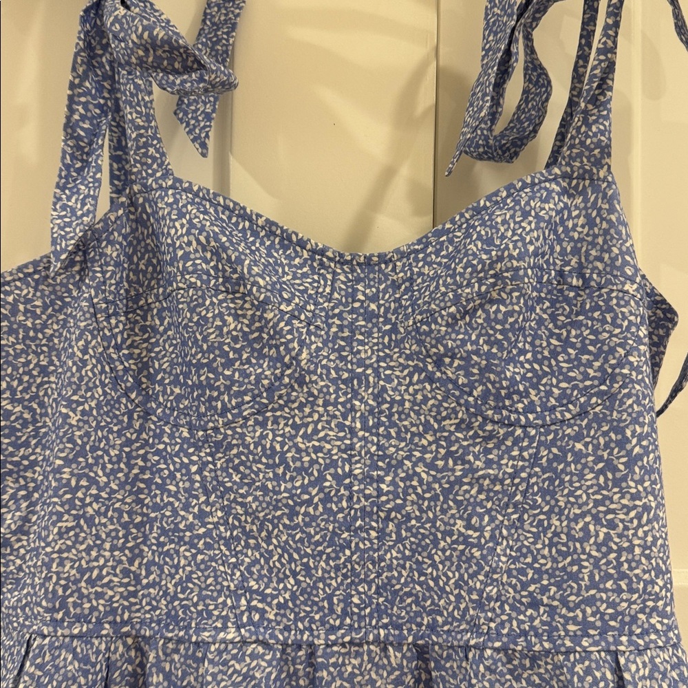 Johnathan Simkhai Georgia Bustier Midi Dress, $495 Retail, Blue Floral, Small - Picture 4 of 8